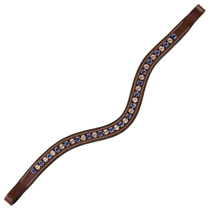 Bridles & Reins ExionPro Elegant Blue & Clear Crystal Browband
