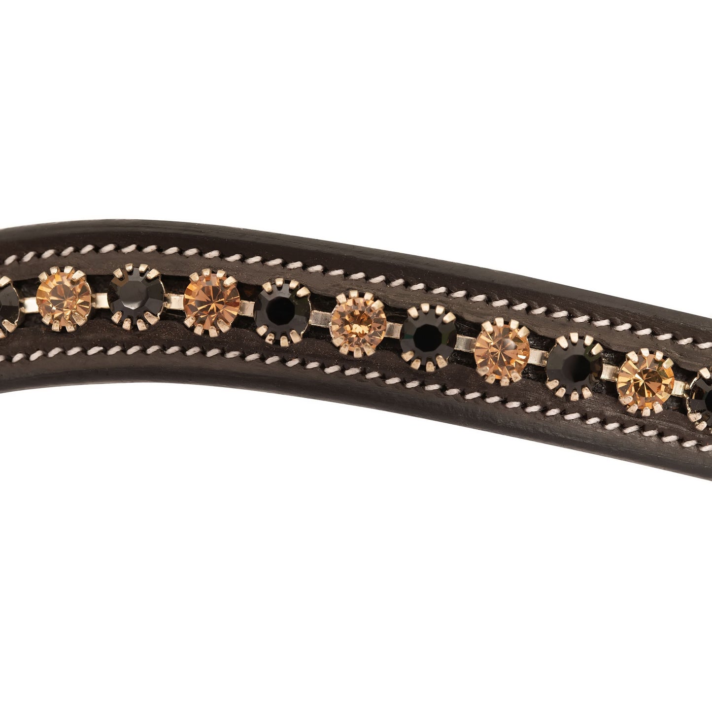 Bridles & Reins ExionPro Large Dual Coloured Glittering Black, Golden Crystal Browband