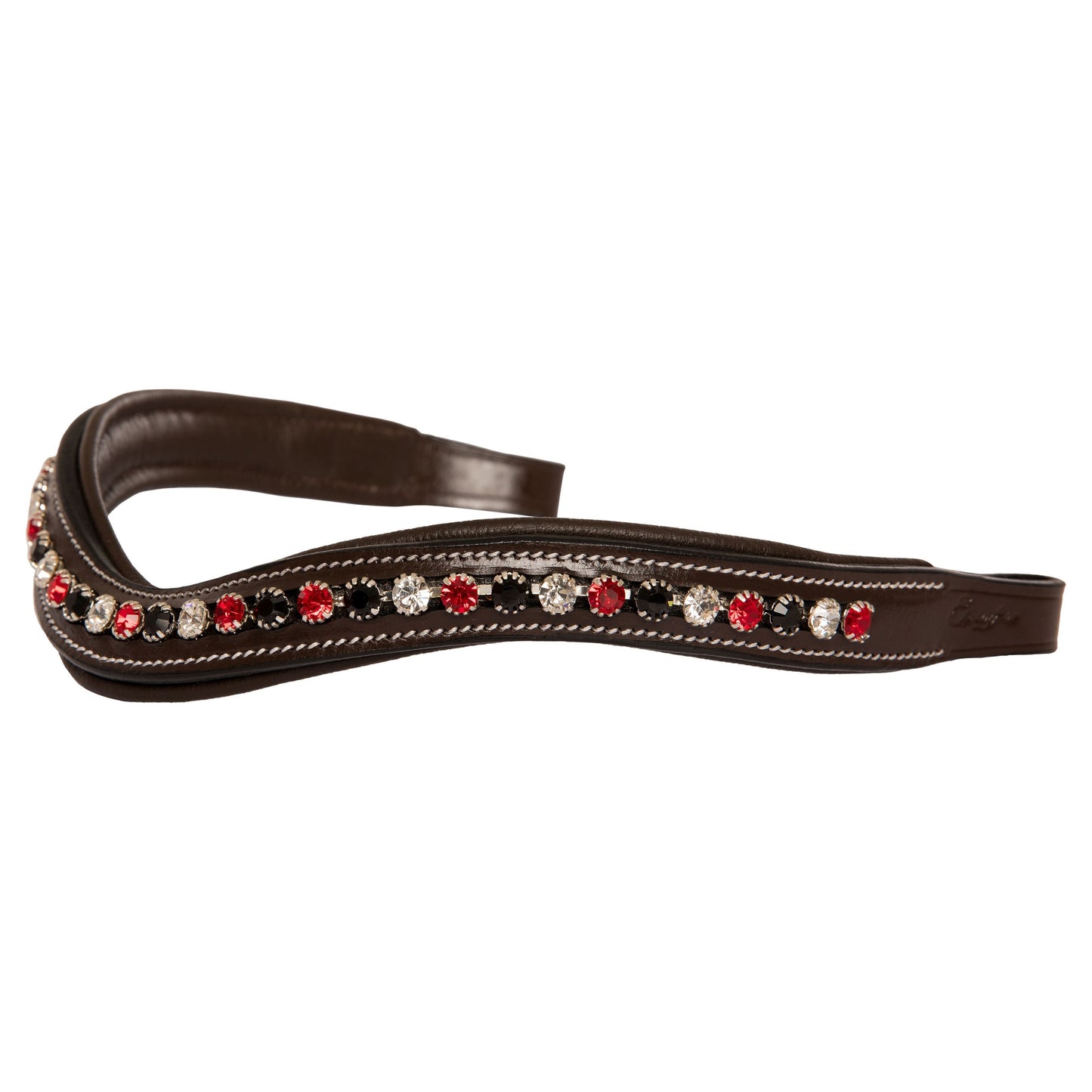 Bridles & Reins ExionPro Marvel Beauty Red, Black & Alternative Clear Crystal Browband