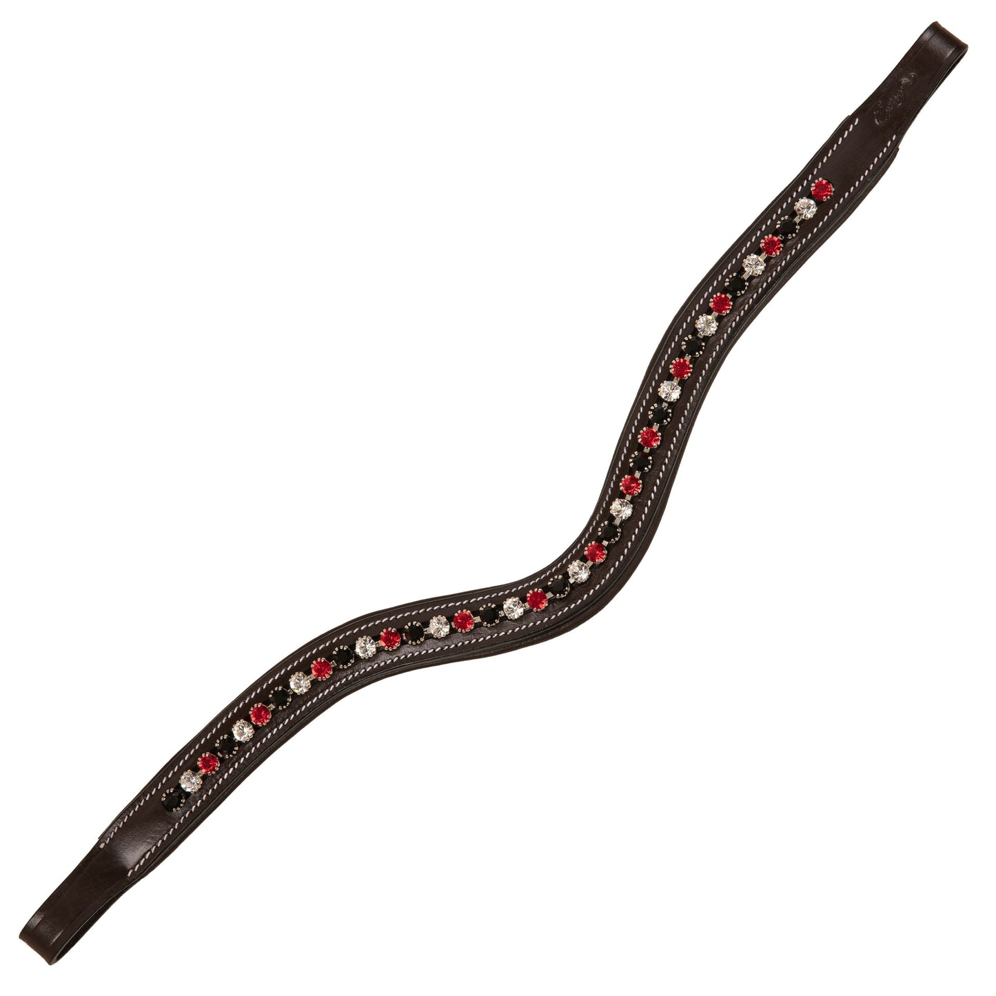 Bridles & Reins ExionPro Marvel Beauty Red, Black & Alternative Clear Crystal Browband