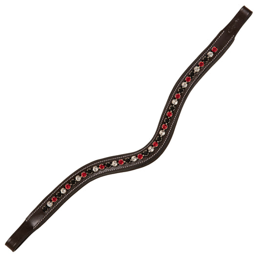 Bridles & Reins ExionPro Marvel Beauty Red, Black & Alternative Clear Crystal Browband