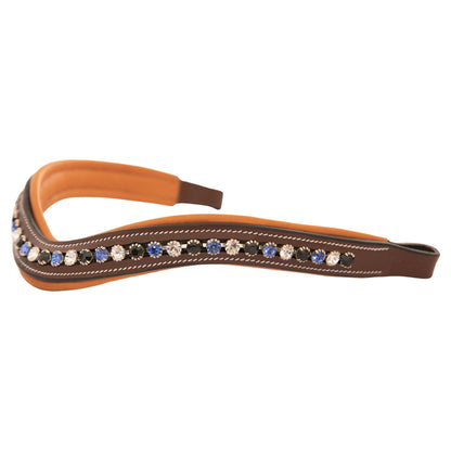 Bridles & Reins ExionPro Elegant, Attractive Blue, Black & Alternative Clear Crystal Browband