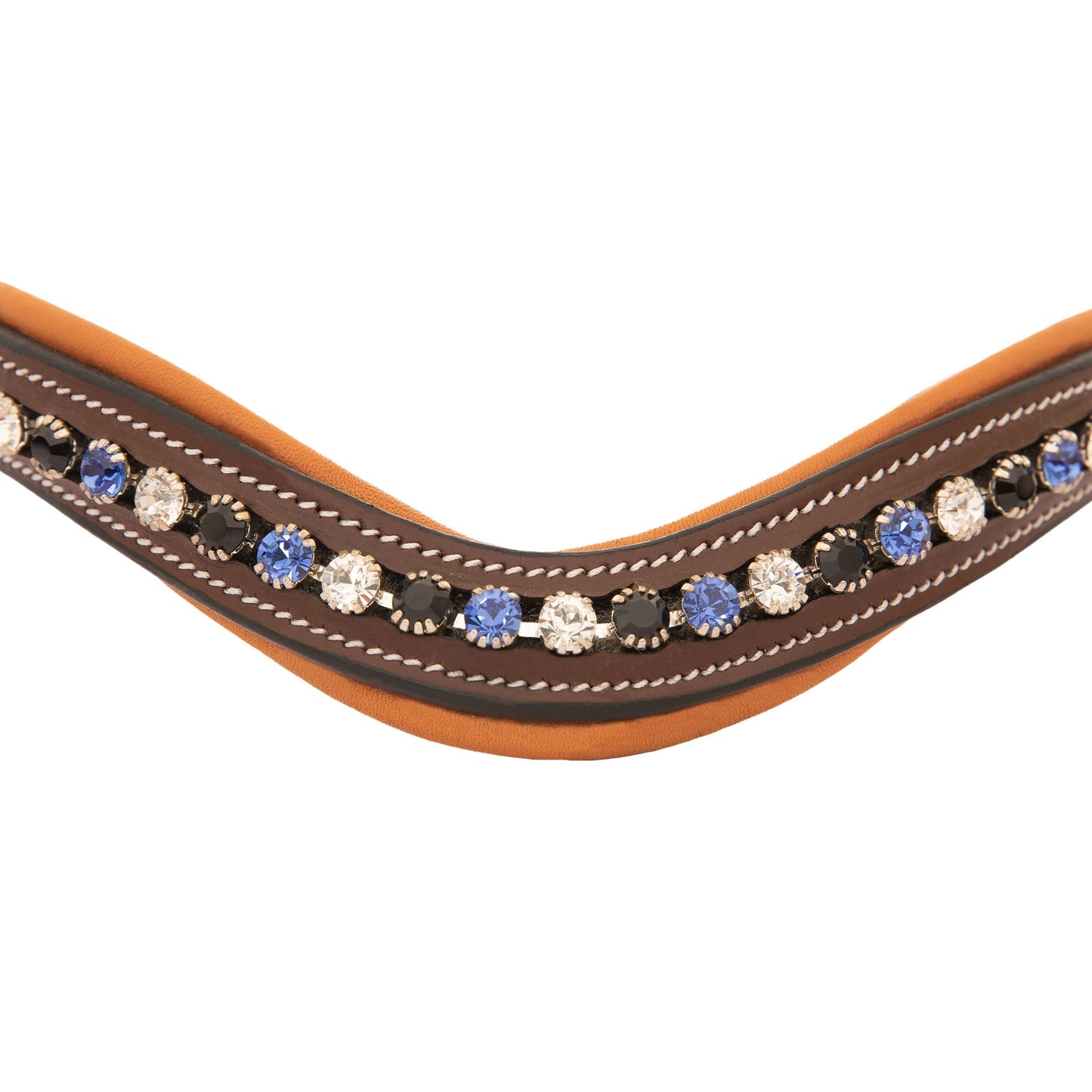 Bridles & Reins ExionPro Elegant, Attractive Blue, Black & Alternative Clear Crystal Browband