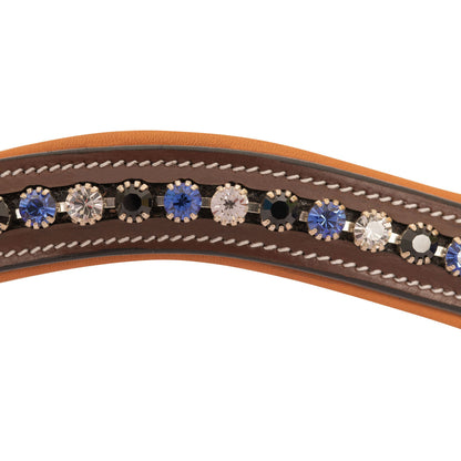 Bridles & Reins ExionPro Elegant, Attractive Blue, Black & Alternative Clear Crystal Browband