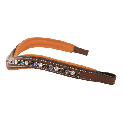 Bridles & Reins ExionPro Elegant, Attractive Blue, Black & Alternative Clear Crystal Browband