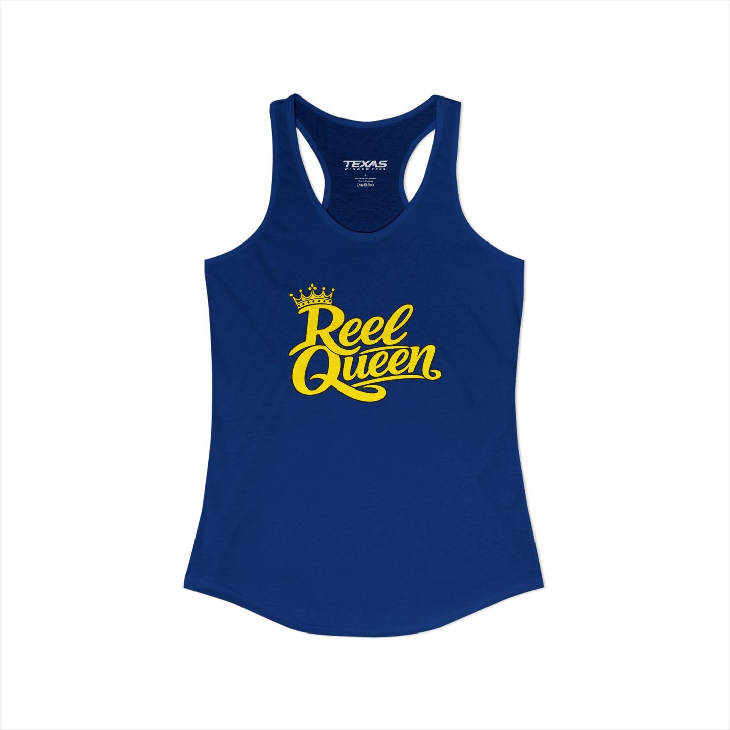 Texas Rigged Tees Reel Queen — Women’s Racerback Tank