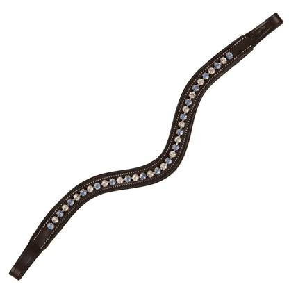Bridles & Reins ExionPro Small Elegant Designer Blue, White Crystal Browband