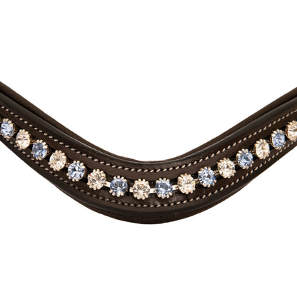 Bridles & Reins ExionPro Small Elegant Designer Blue, White Crystal Browband