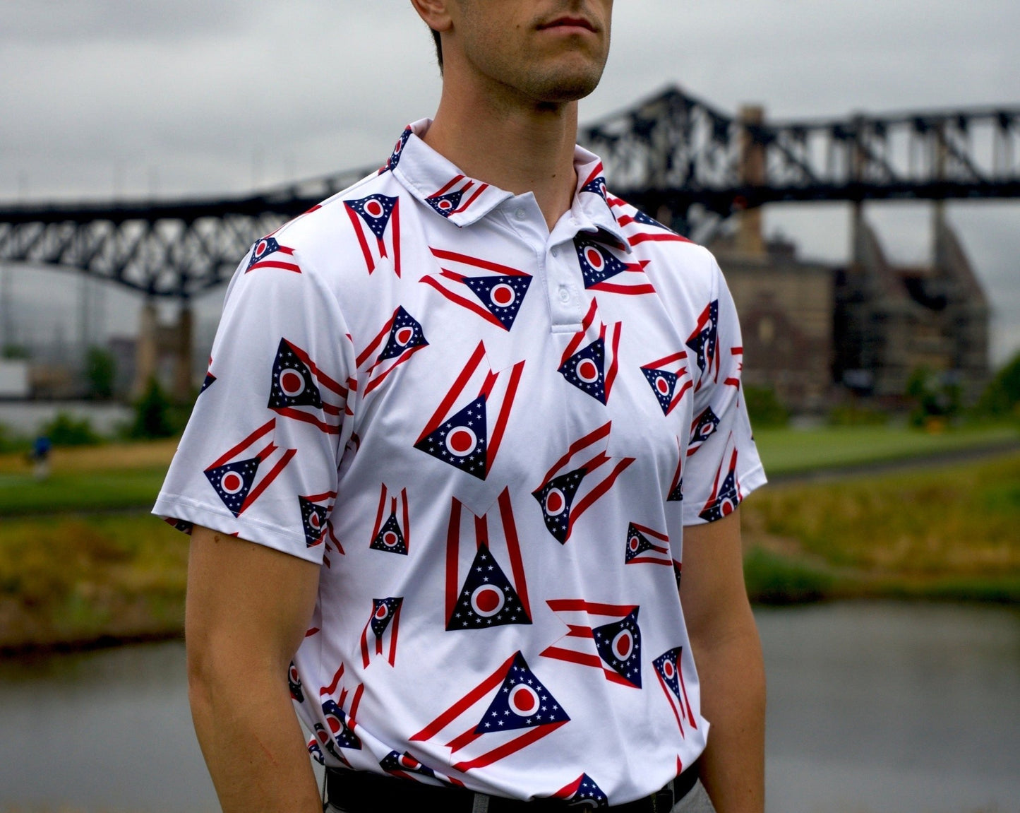 1803 Golf Big Ohio Burgee Golf Shirt - Angler's Pro Tackle & Outdoors