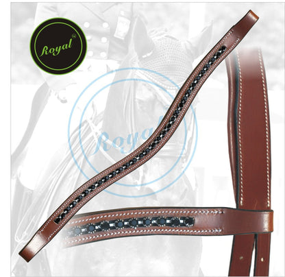 Bridles & Reins ExionPro Designer Perfect Black linked Crystal Browband