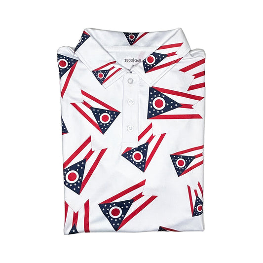 1803 Golf Big Ohio Burgee Golf Shirt