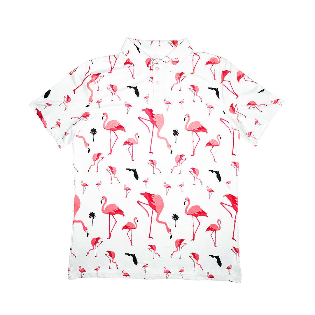 1803 Golf Florida Flamingo Golf Shirt
