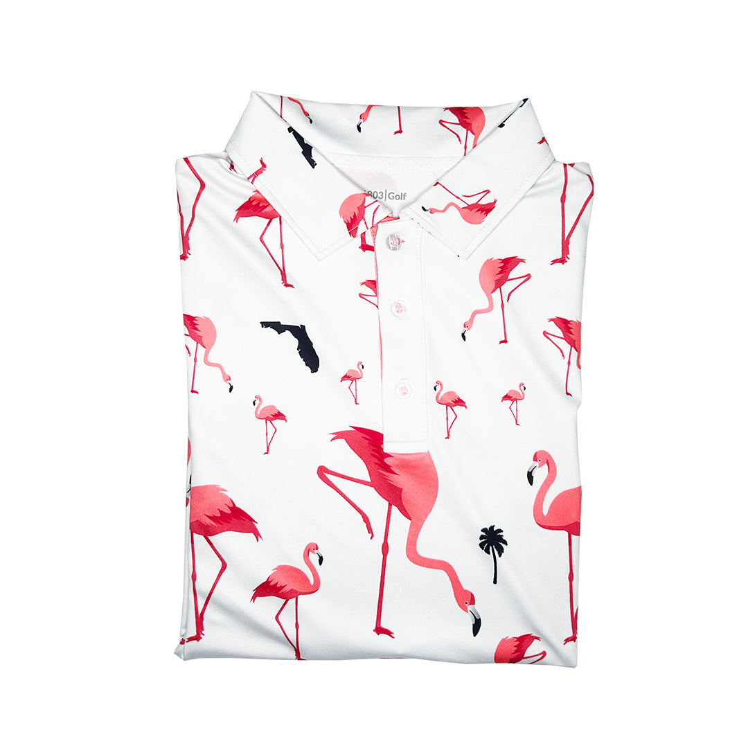 1803 Golf Florida Flamingo Golf Shirt