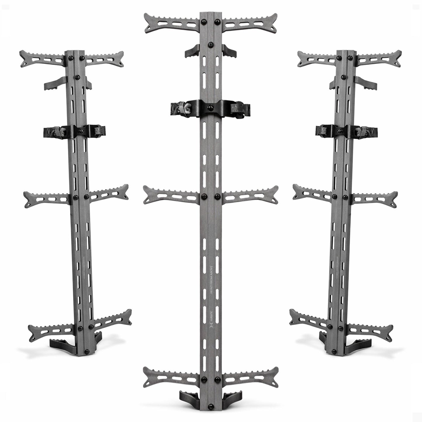 Hawk Helium Hunting Treestand Portable Climbing Sticks w/ Fold Up Steps, 3 Pack