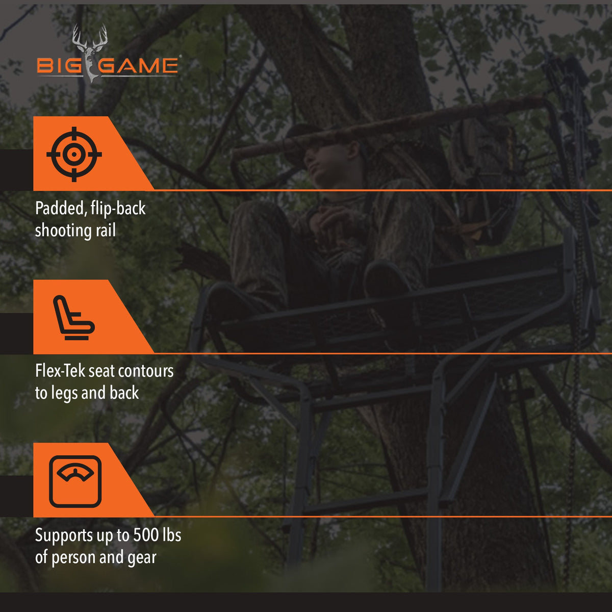 Big Game Guardian XLT 18 Foot 2 Person Deer Hunting Ladder Climbing Tree Stand