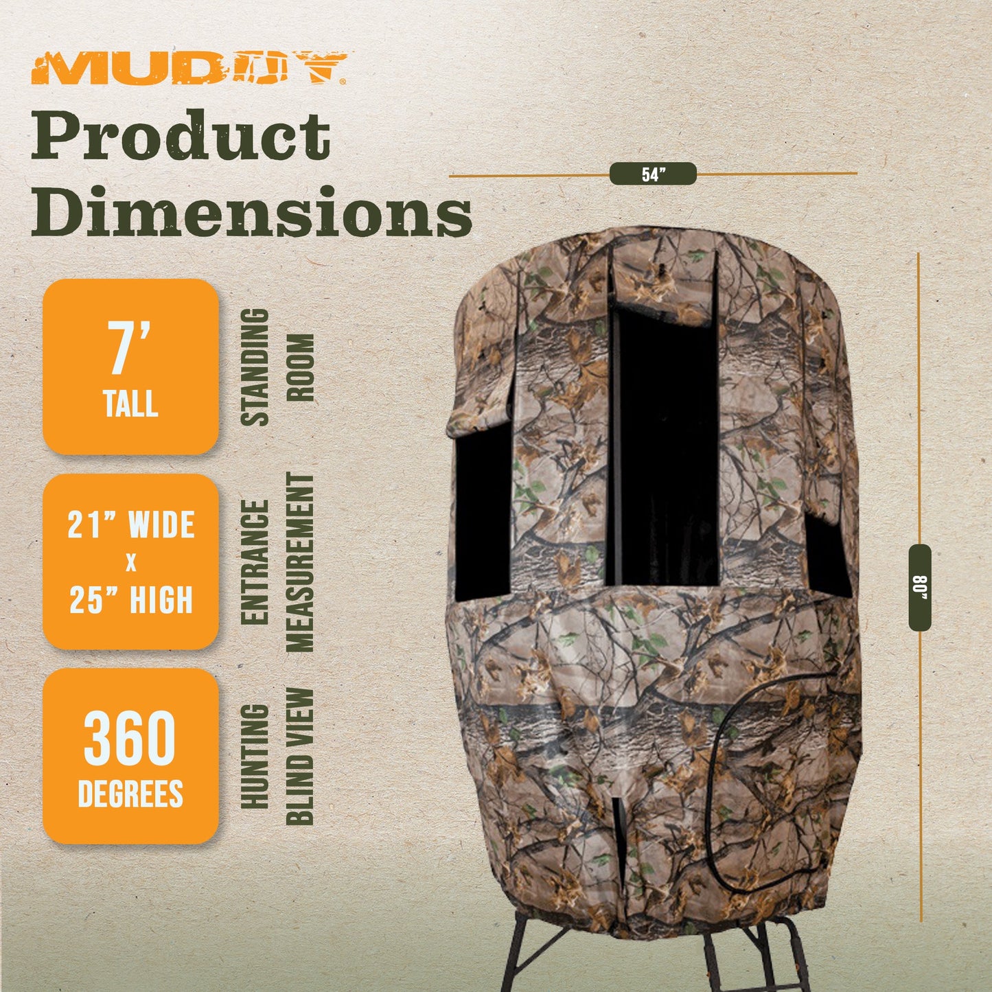 Muddy MUD-MTA3000-RK Liberty Tripod Stand Hunting Blind Enclosure with Windows