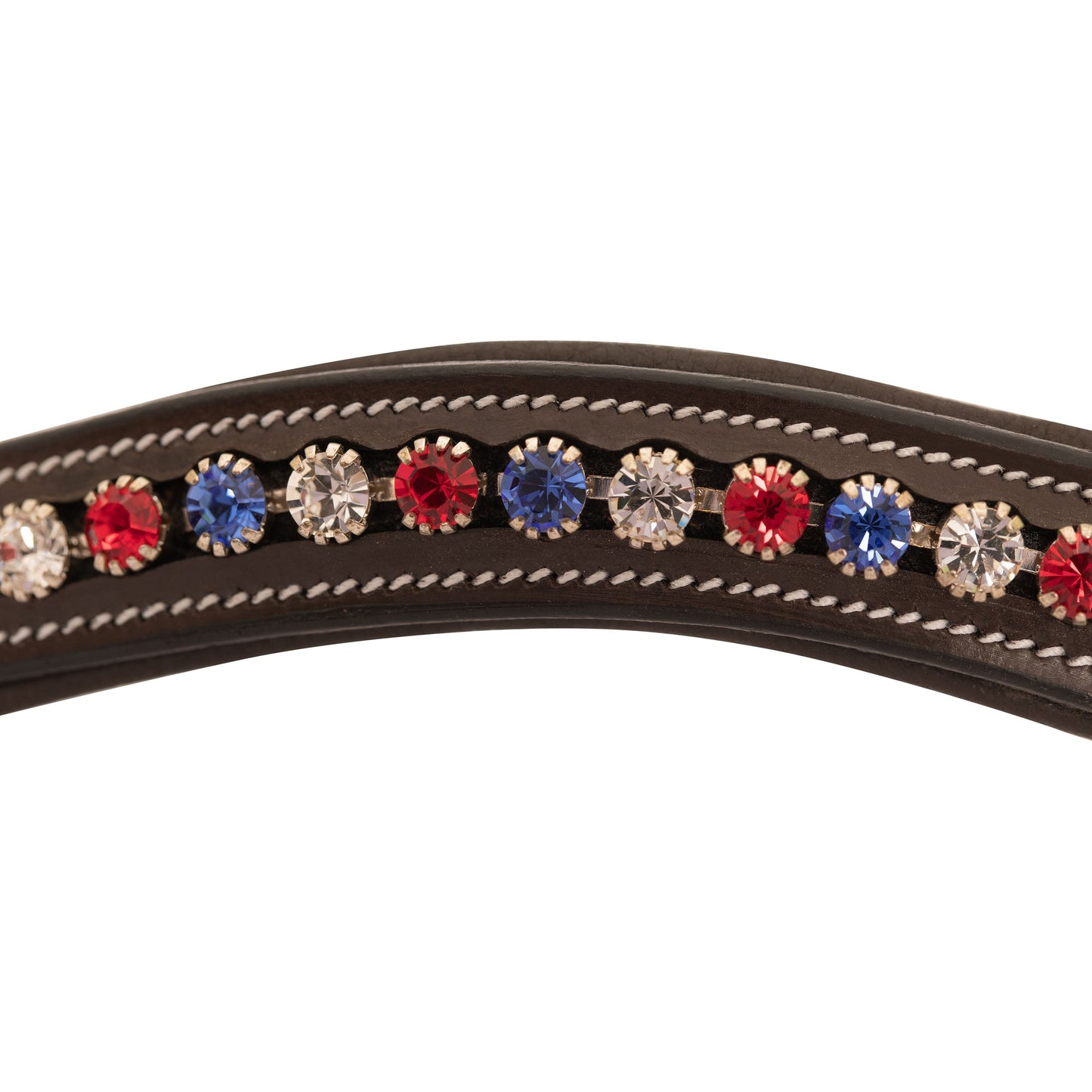 Bridles & Reins ExionPro Designer Red, Blue & White linked Crystal Browband