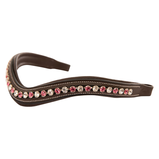 Bridles & Reins ExionPro Designer White & Pink linked Crystal Browband