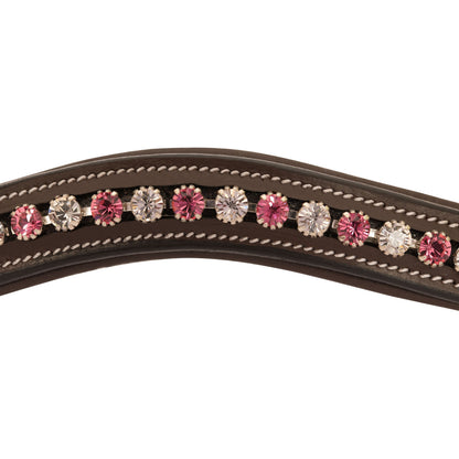 Bridles & Reins ExionPro Designer White & Pink linked Crystal Browband