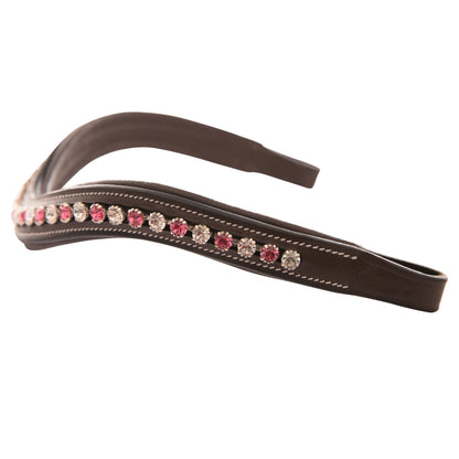 Bridles & Reins ExionPro Designer White & Pink linked Crystal Browband
