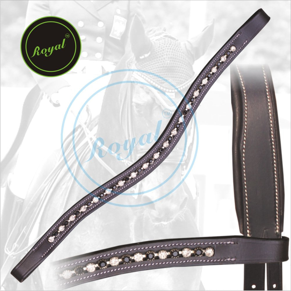 Bridles & Reins ExionPro Designer Sparkling Black & White linked Crystal Browband
