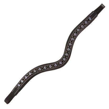 Bridles & Reins ExionPro Designer Black & Turquoise Blue Crystal Browband