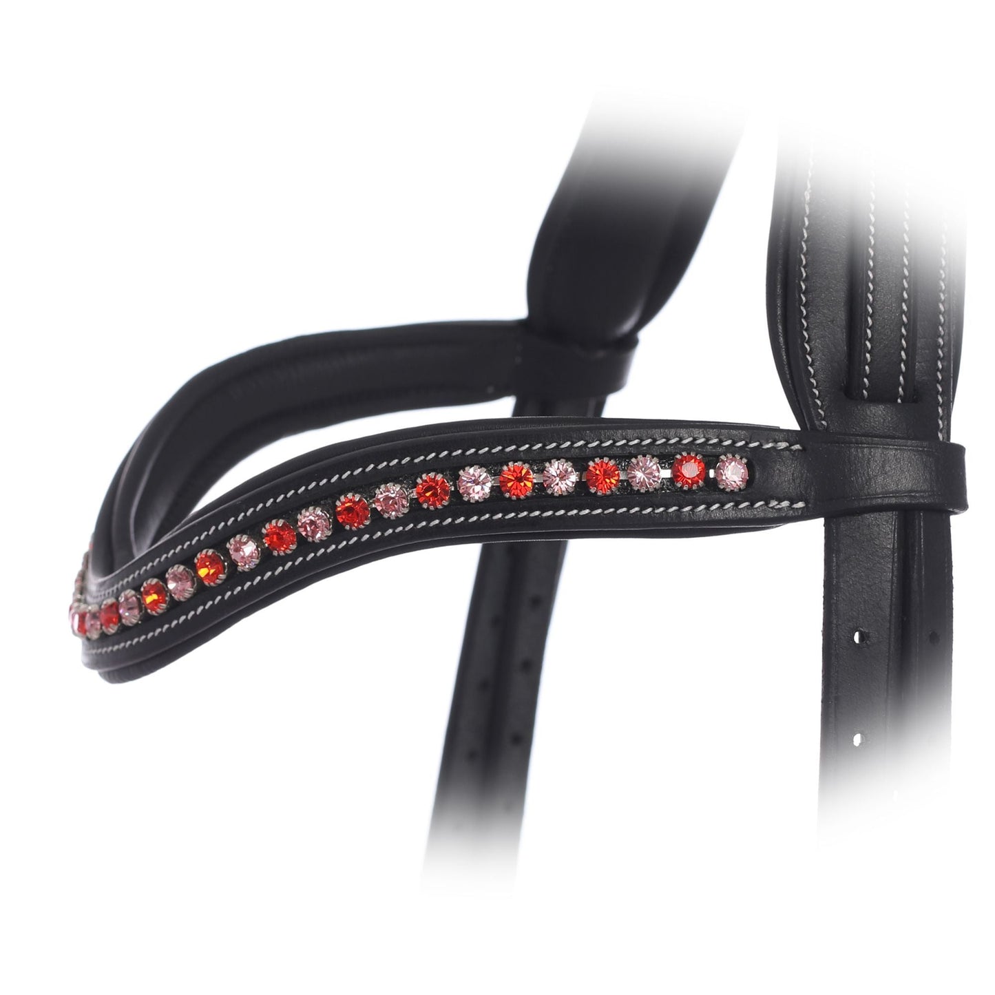 Bridles & Reins ExionPro Elegant Soft Padded Hyacinth, Light Rose Colored Crystal Browband