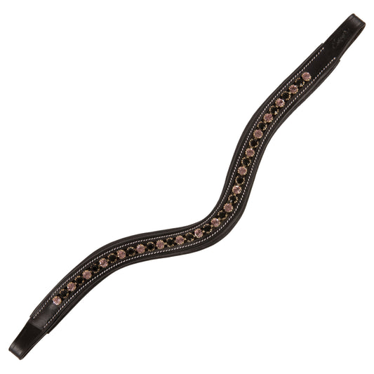 Bridles & Reins ExionPro Elegant Soft Padded Jet, Light Amethyst Colored Crystal Browband