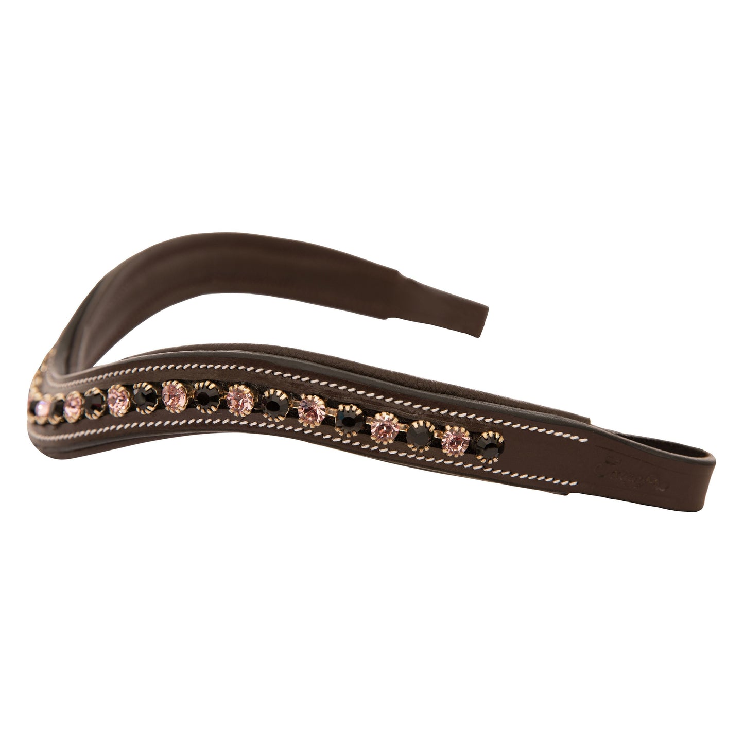 Bridles & Reins ExionPro Elegant Soft Padded Jet, Light Amethyst Colored Crystal Browband