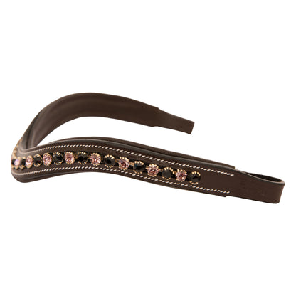 Bridles & Reins ExionPro Elegant Soft Padded Jet, Light Amethyst Colored Crystal Browband