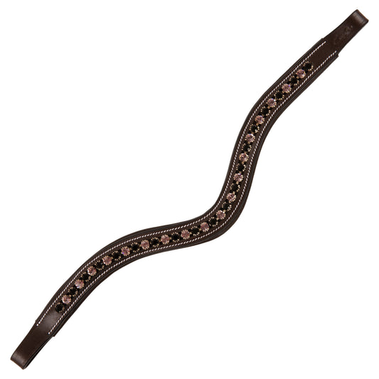 Bridles & Reins ExionPro Elegant Soft Padded Jet, Light Amethyst Colored Crystal Browband
