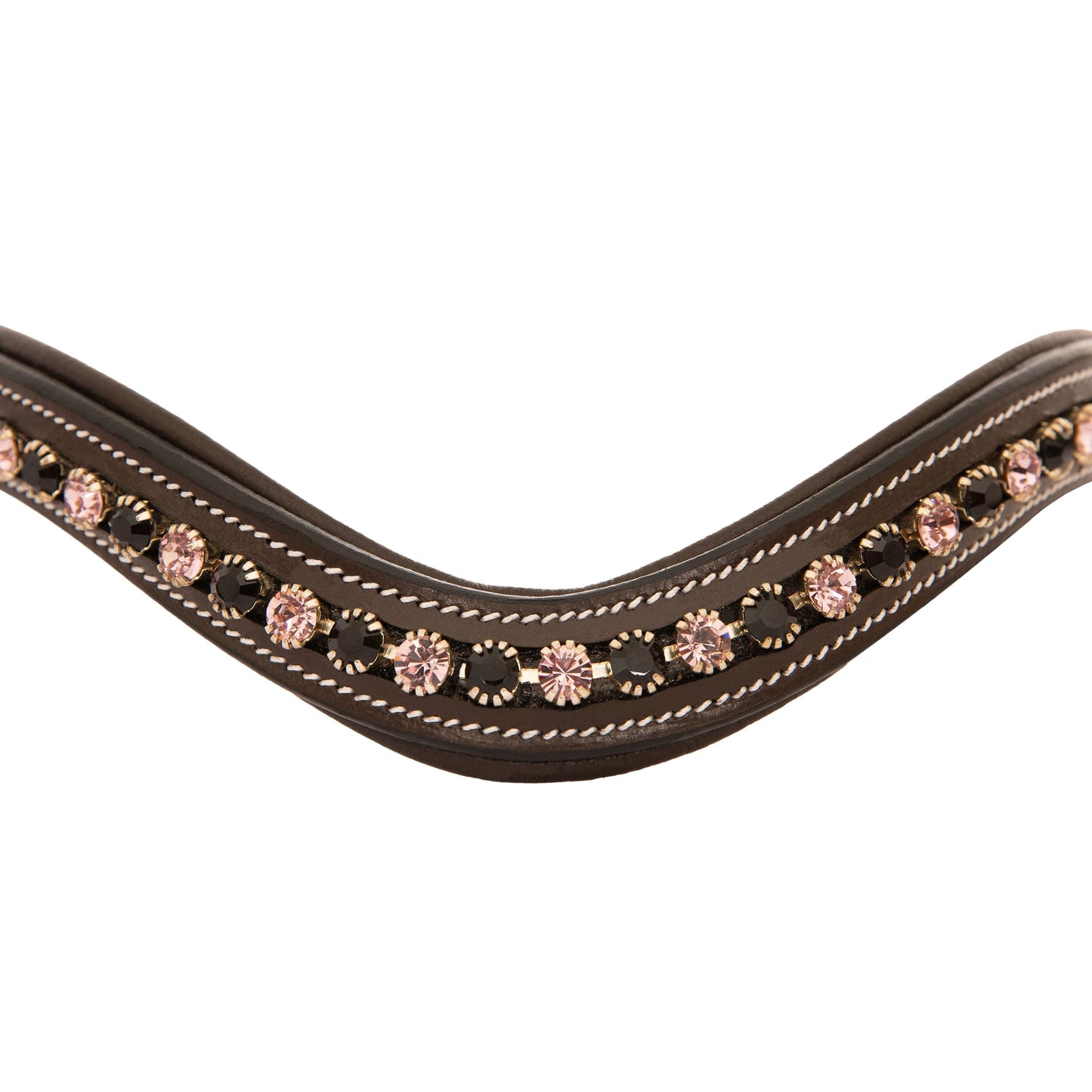 Bridles & Reins ExionPro Elegant Soft Padded Jet, Light Amethyst Colored Crystal Browband