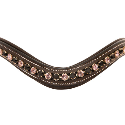Bridles & Reins ExionPro Elegant Soft Padded Jet, Light Amethyst Colored Crystal Browband