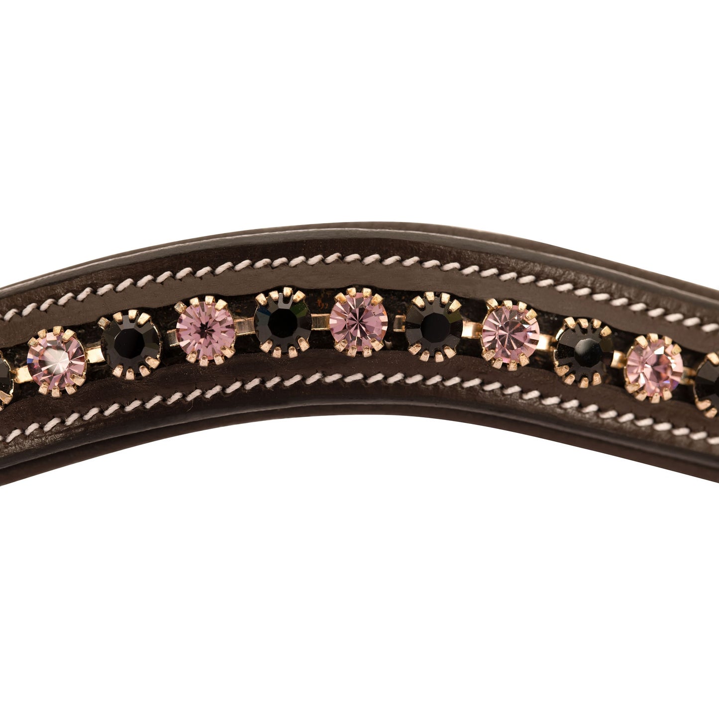 Bridles & Reins ExionPro Elegant Soft Padded Jet, Light Amethyst Colored Crystal Browband