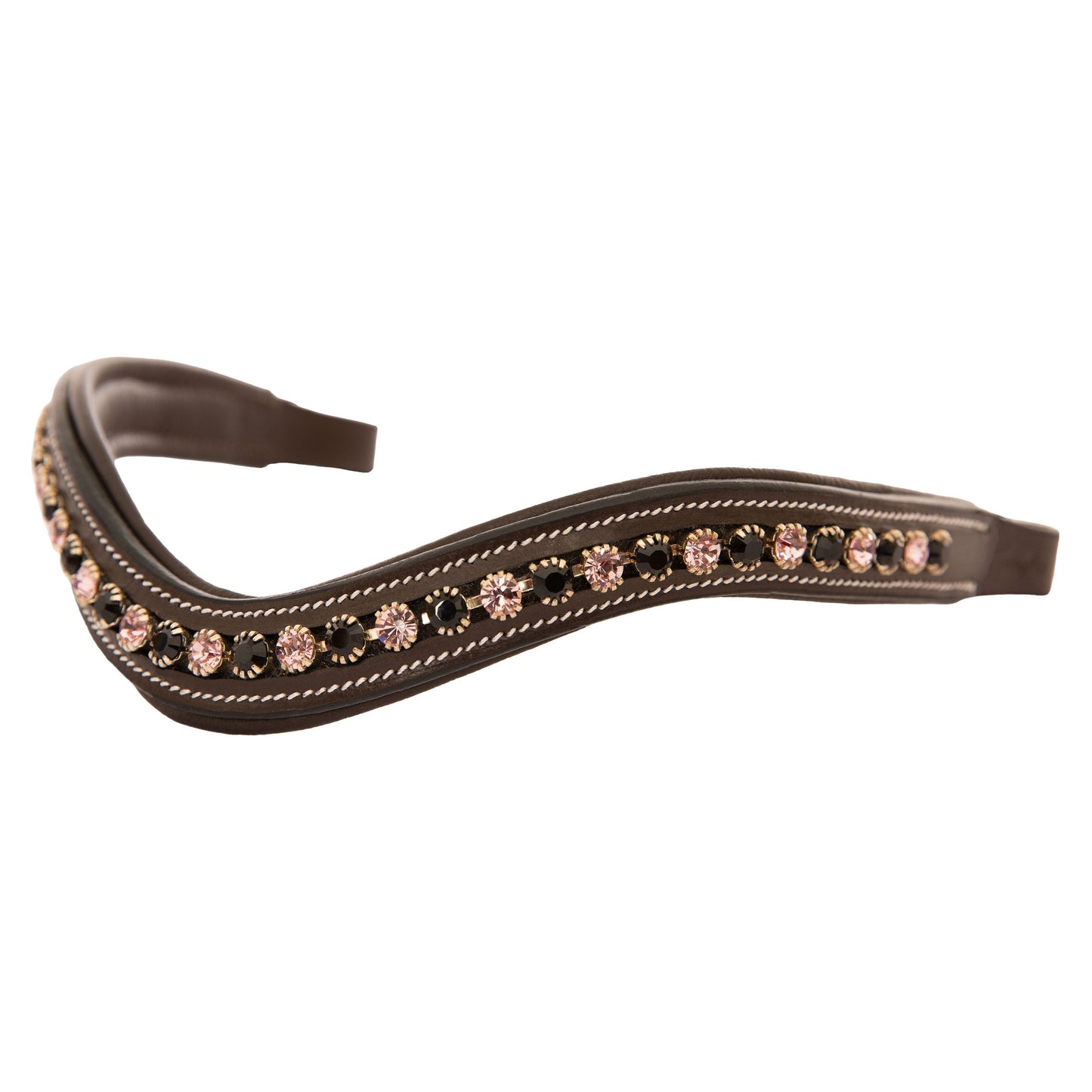 Bridles & Reins ExionPro Elegant Soft Padded Jet, Light Amethyst Colored Crystal Browband