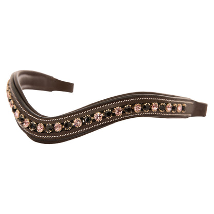 Bridles & Reins ExionPro Elegant Soft Padded Jet, Light Amethyst Colored Crystal Browband
