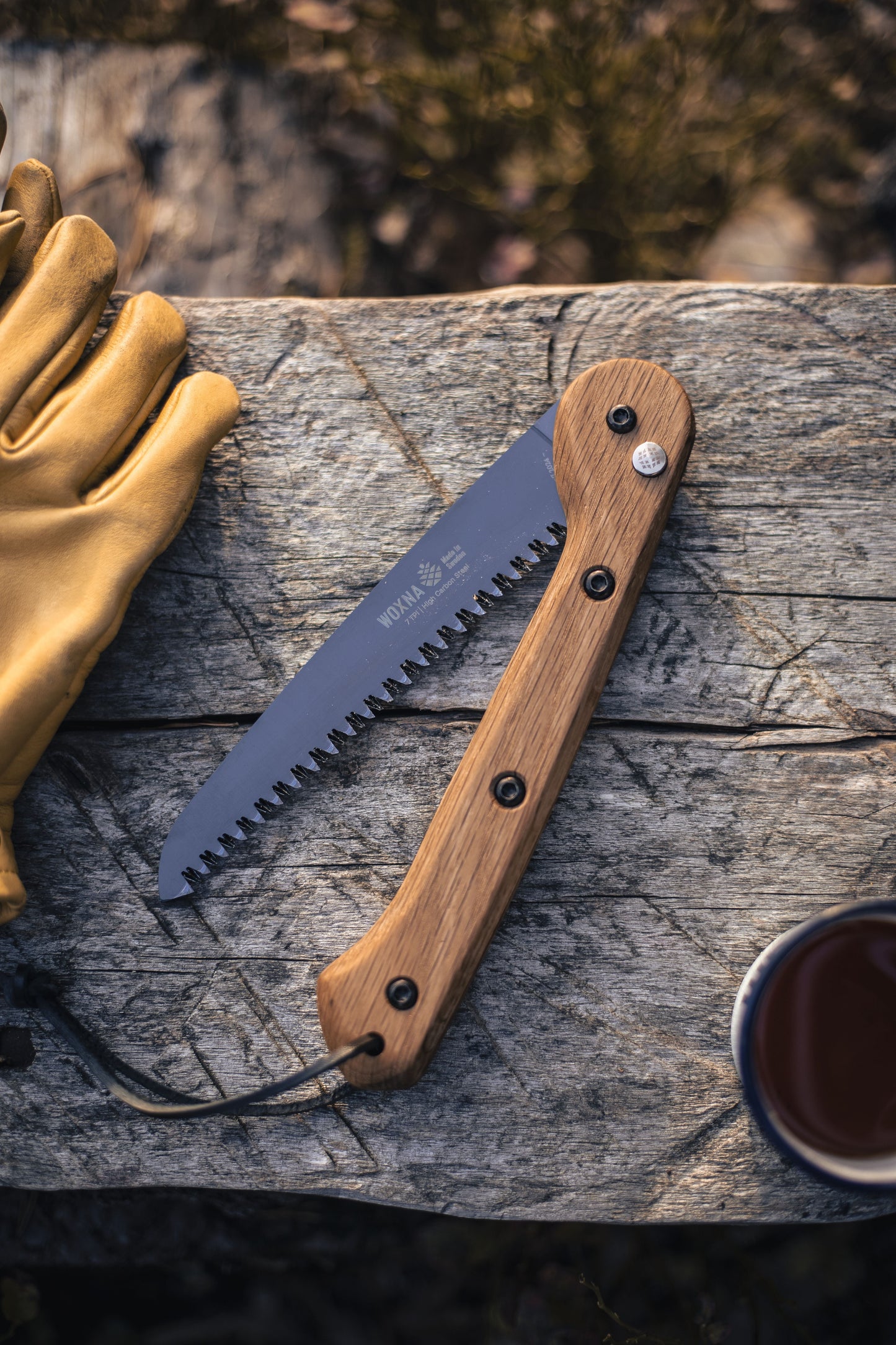 Ragweed Forge Woxna Hälsing Foldable Saw 7 inches - Oak & High Carbon Steel