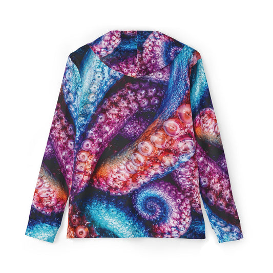 Texas Rigged Tees Colorful Octopus — Unisex Fishing Pullover Hoodie (SPF 50+)