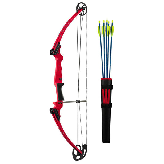 Genesis Original Lightweight Archery Compound Bow/Arrow Set, Right Handed, Red