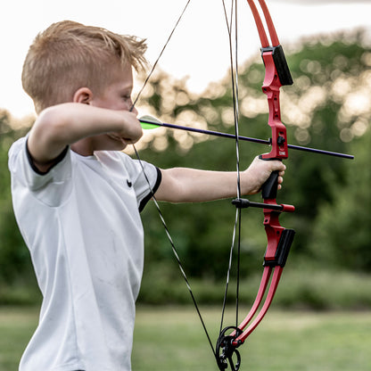 Genesis Mini, Youth Compound Bow and Arrow Kit with Quiver, Right Handed, Blue