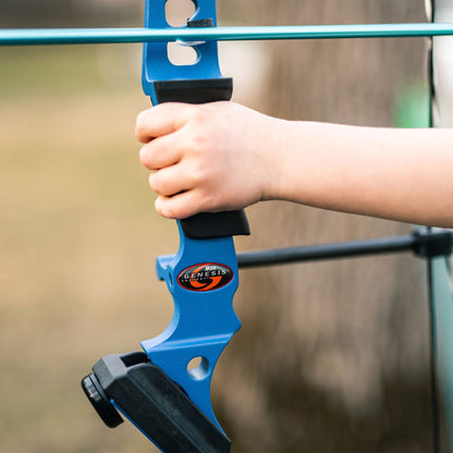 Genesis Mini, Youth Compound Bow and Arrow Kit with Quiver, Right Handed, Blue