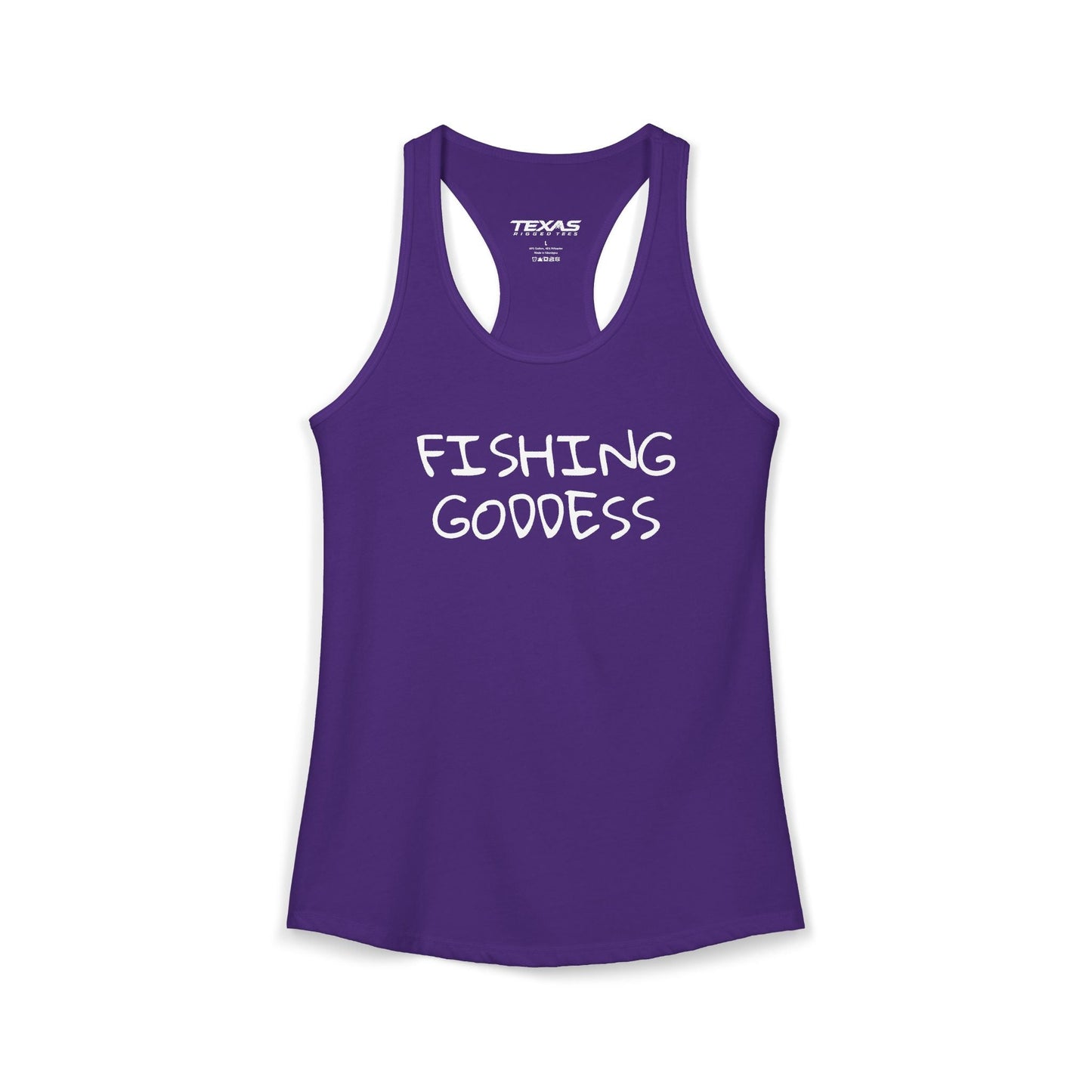 Texas Rigged Tees Fishing Goddess — Women’s Racerback Tank