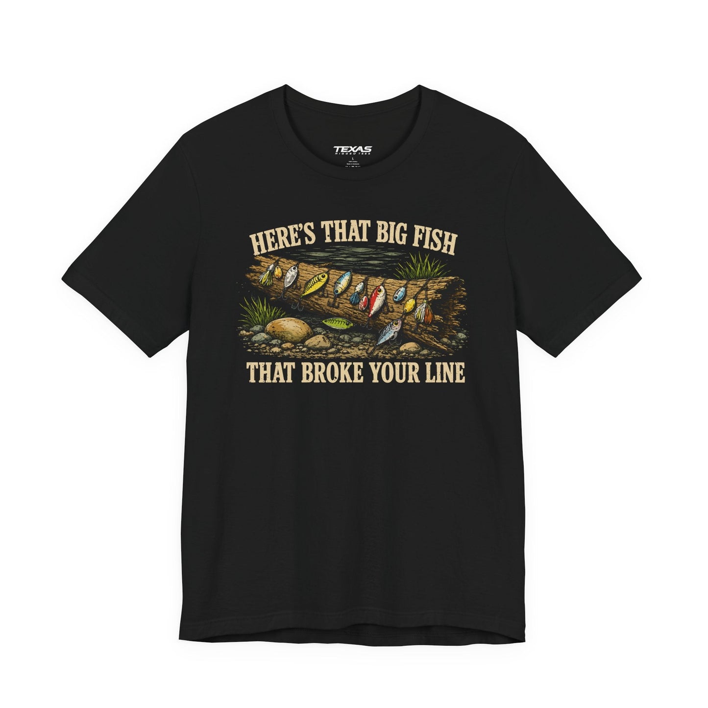 Texas Rigged Tees Here’s That Big Fish That Broke Your Line — Unisex Cotton Tee