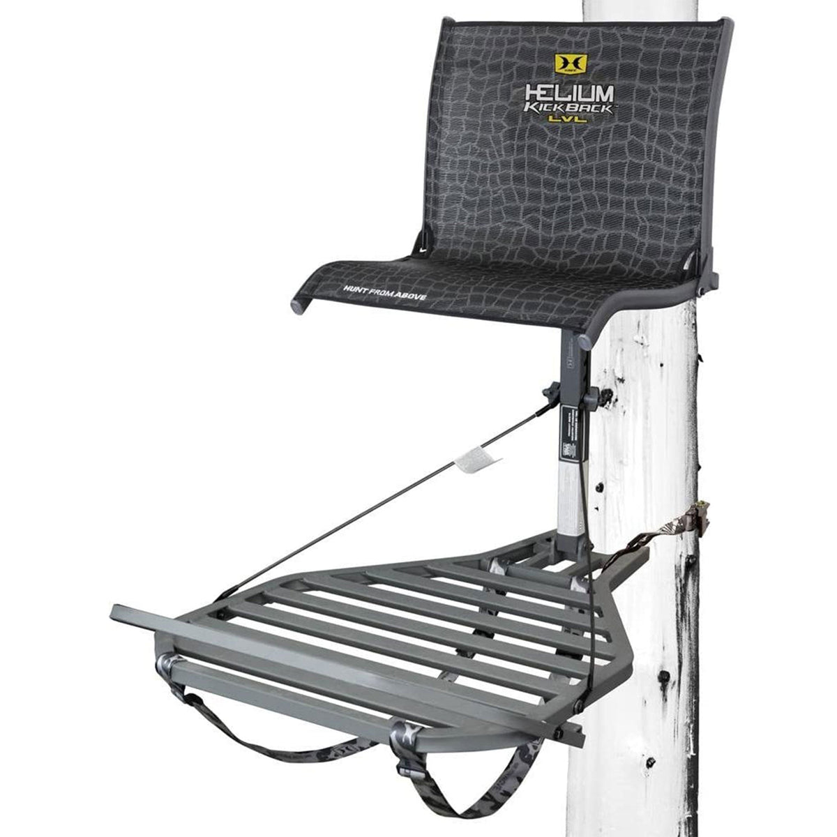 Hawk Helium Kickback LVL Steel Hang-On Tree Stand w/ Leg Extension Footrest