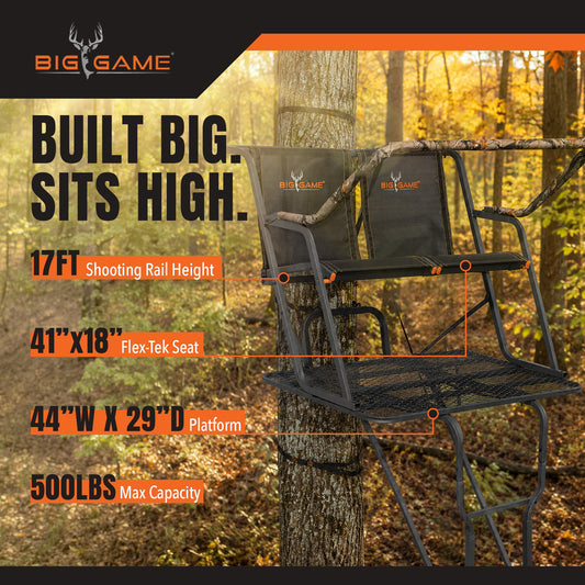 Big Game Spector XT 17 Foot 2 Person Deer Hunting Ladder Climbing Tree Stand