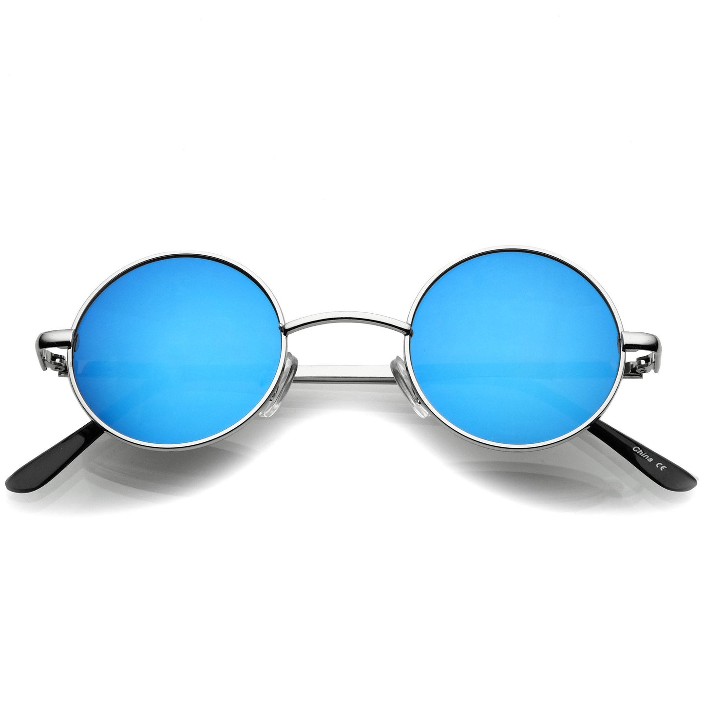 zeroUV Retro Lennon Style Round Circle Metal Mirror Lens Sunglasses 1408