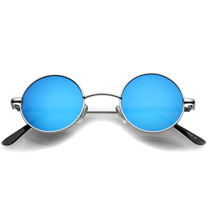 zeroUV Retro Lennon Style Round Circle Metal Mirror Lens Sunglasses 1408