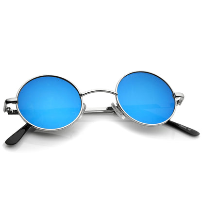 zeroUV Retro Lennon Style Round Circle Metal Mirror Lens Sunglasses 1408