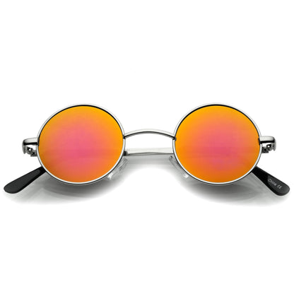 zeroUV Retro Lennon Style Round Circle Metal Mirror Lens Sunglasses 1408