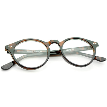 zeroUV Vintage European Clear Lens Small Round Glasses 8403